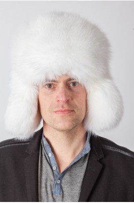 Arctic white fox fur hat – Russian style